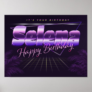Selena Name Vorname retro Poster Geburtstag