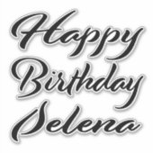 Selena Nom Prénom Anniversaire de Black Sticker (Devant)