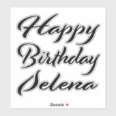 Selena Nom Prénom Anniversaire de Black Sticker (Feuille)