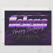 Selena Nom Prénom lila retro Carte Anniversaire (Devant)