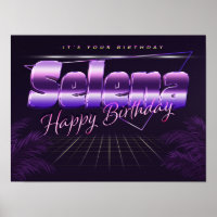 Selena Nom Vorname lila retro Poster Geburtstag
