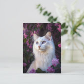 Selene het Turkse Briefkaart van de Angora Cat (Staand voorkant)