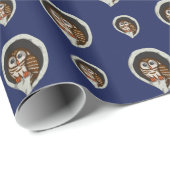 Selene le papier cadeau de hibou (Coin rond)