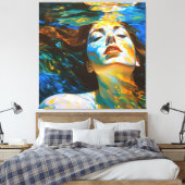 "Selene" - Vrouwen in het water Canvas Afdruk (Insitu (Slaapkamer))