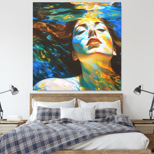 "Selene" - Vrouwen in het water Canvas Afdruk (Insitu (Slaapkamer))
