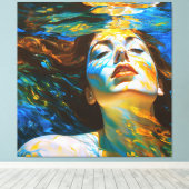 "Selene" - Vrouwen in het water Canvas Afdruk (Insitu (Houten vloer))