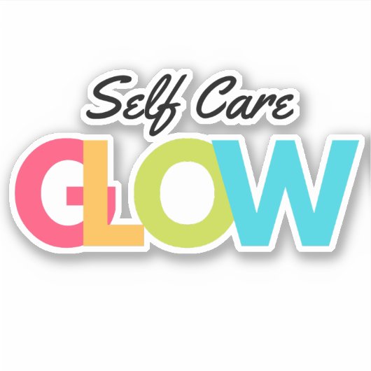 Self Care Glow Mental Health Journal Sticker (Voorkant)