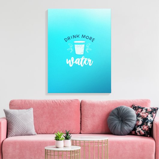 Self Care Tip - Drink meer water Canvas Afdruk (Insitu (Woonkamer))