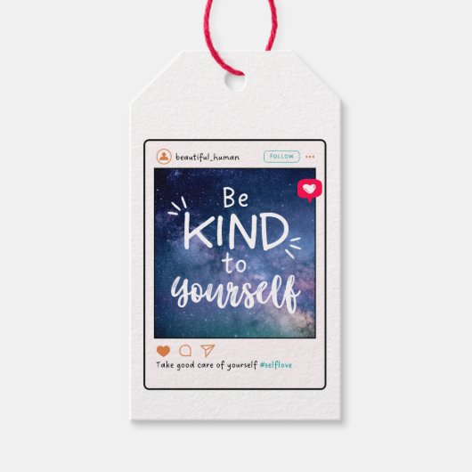 Self Care Tip - Wees aardig voor jezelf Cadeaulabel (Voorkant)
