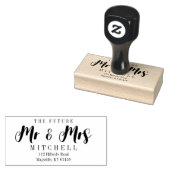 Self-Ink Script Future Mr en Mrs Return Adres Rubberstempel (Gestempeld)