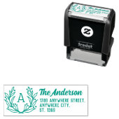 Self Inking Retouradres Stempel met krans (In situ)