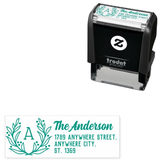 Self Inking Retouradres Stempel met krans (In situ)