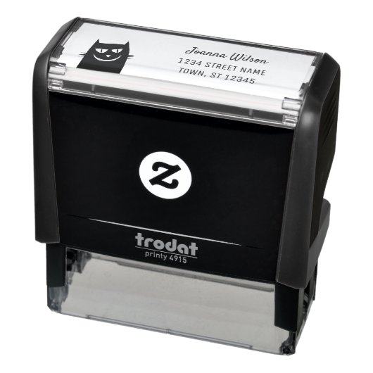 Self-Inking Stamp Funny Cat Grin Name Address Zelfinktende Stempel (Product)