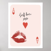 Self Love Ace of Hearts Pink Aesthetic Wall Poster (Devant)