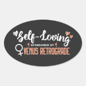 Self Love Black Ovale Sticker (Voorkant)
