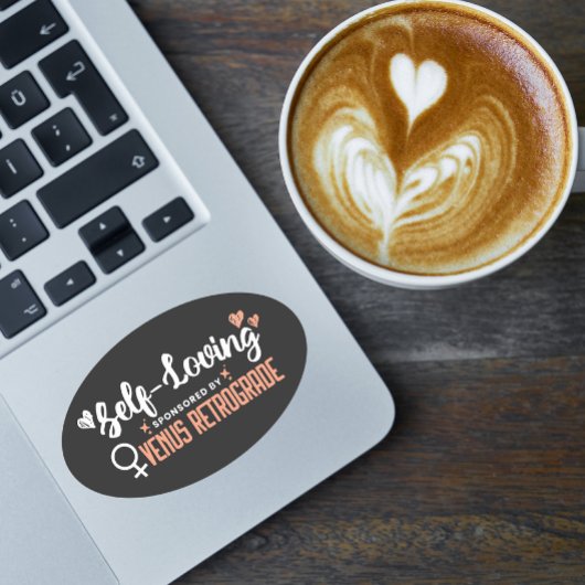 Self Love Black Ovale Sticker