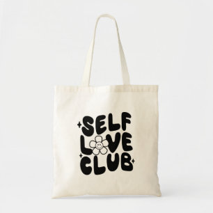 Self Love Club Retro Groovy stijl Tote Bag