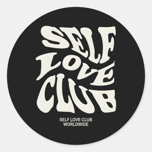 Self Love Club Ronde Sticker (Voorkant)