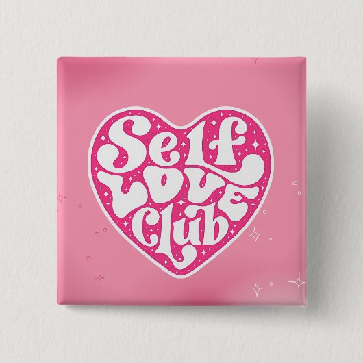 Self Love Club Vierkante Button 5,1 Cm (Voorkant)
