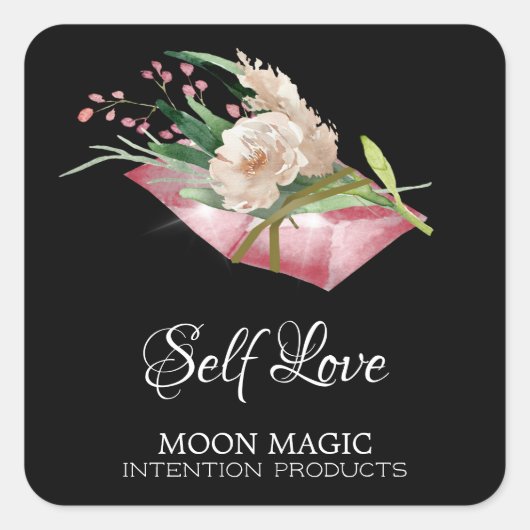 Self Love Intention Crystal Candle Étiquettes (Devant)