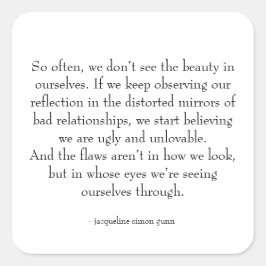 self-love quote vierkante sticker