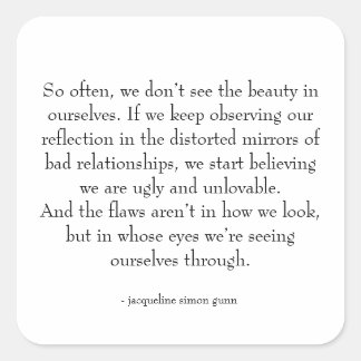 self-love quote  vierkante sticker