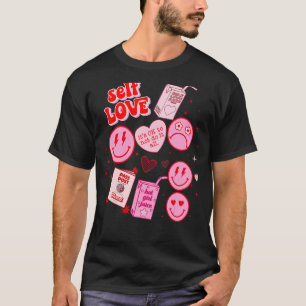 Self Love Retro Valentijnsdag Happy Face Boho He T-shirt