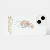Self-Love - Rose Quartz Crystal Iphone Hoesje (Achterkant horizontaal)