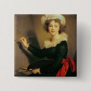 Self Portrait, 1790 (olie op canvas) Vierkante Button 5,1 Cm