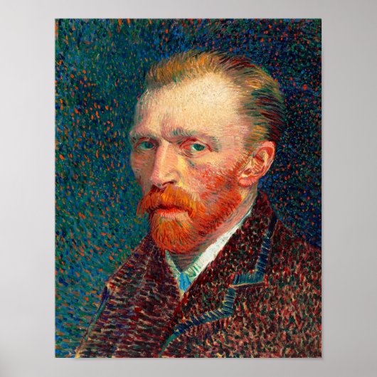 Self-Portrait (1887) van Vincent Van Gogh. Replica Poster (Voorkant)