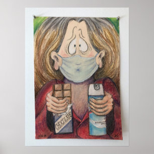 "Self-Portrait Tijdens een pandemie" door Barbara  Poster