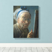 Self Portrait with an Easel, c.1775-79 Canvas Afdruk (Insitu (Houten vloer))