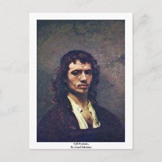 Self-Portret, door Carel Fabritius Briefkaart (Voorkant)
