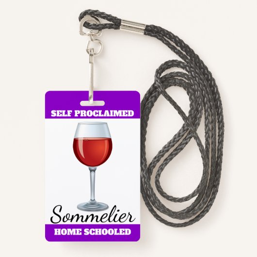 Self ProclaimSommelier Badge (Voorkant met draagriem)