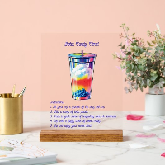 Self-Serve Mocktail Acrylic Sign (Mariage)