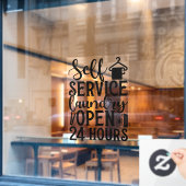 Self Service Laundry Open 24 Hours Raamsticker (Cafe Raam)
