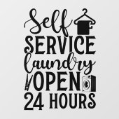 Self Service Laundry Open 24 Hours Raamsticker (Vel)