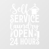 Self Service Laundry Open 24 Hours Raamsticker (Vel)