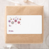 Self-Stick Gift Label: gekleurde kerstsnowflakes Etiket (Insitu)