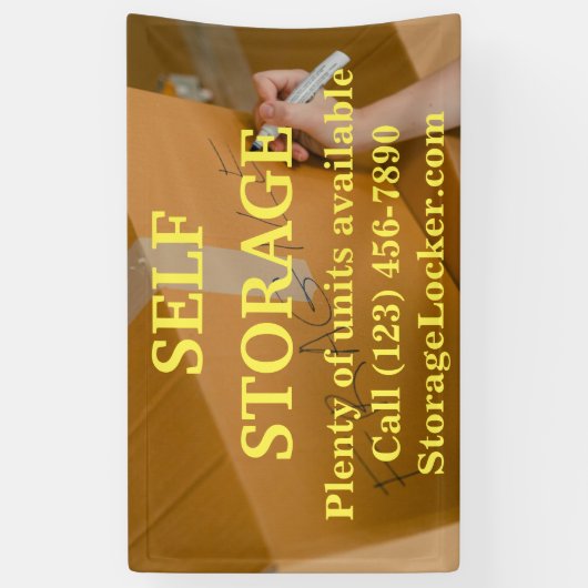 Self Storage Edit Text Spandoek (Verticaal)