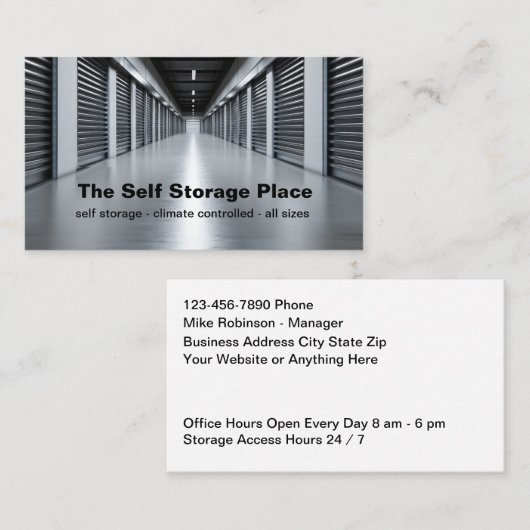 Self Storage Theme Business Cards Visitekaartje (Voorkant / Achterkant)