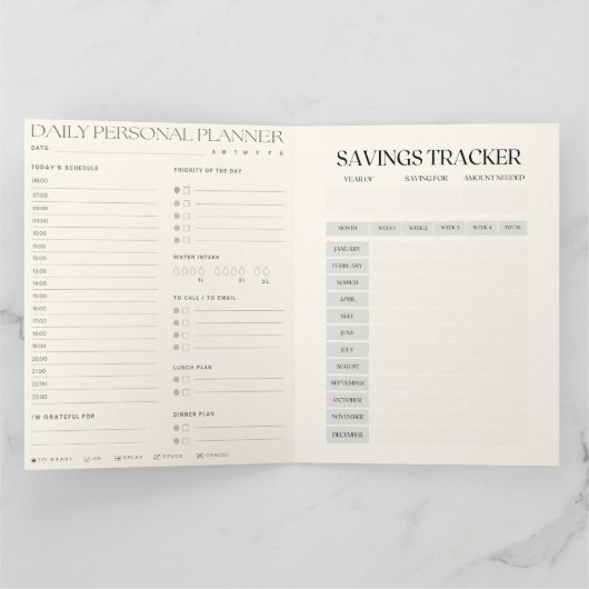 Selfcare + Daily Planner + Spaarteller + Kaart (Binnen)