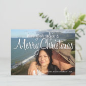 Selfie a Merry kerstfoto Card: Horizontaal Feestdagenkaart (Staand voorkant)
