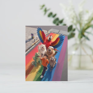 Selfie Boy Regenboog Kruising Briefkaart