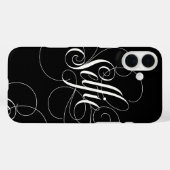 SELFIE Calligaphy Lettering Black White Elegance Case-Mate iPhone Case (Achterkant (horizontaal))