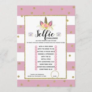 Selfie Challenge game Birthday party Kaart