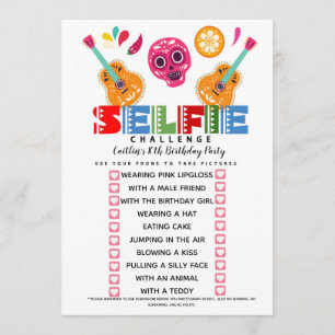 Selfie Challenge spel Verjaardagsfeestje fiesta Kaart