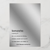 Selfie Femme Anniversaire Foil Invitation (Verso)