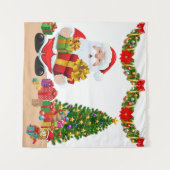 Selfie Foto Kerstmis Santa Tree Kinder achtergrond Wandkleed (Voorkant (horizontaal))