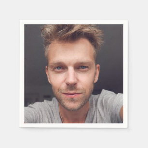 Selfie-foto uploaden   Jouw gezicht leuk feest ser Servet